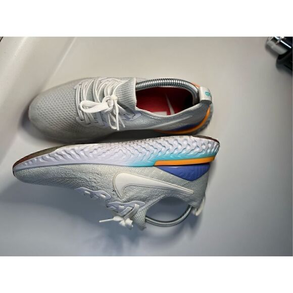 Nike Epic React Flyknit 2 BQ8927-104 Women’s 9.5 White Hyper Jade Gray - Picture 5 of 7